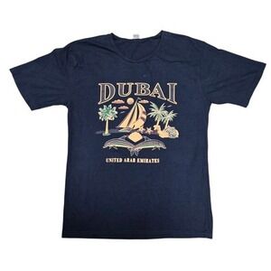 AST Dubai United Arab Emirates Pre-Shrunk Navy Blue T-Shirt Size XL